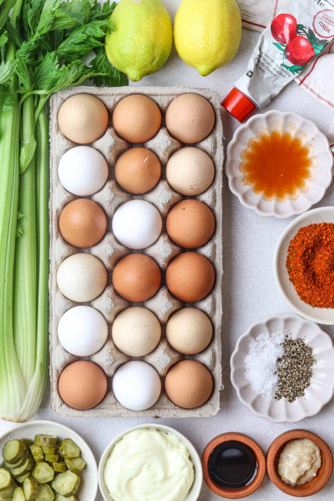 Bloody Mary Deviled Eggs Recipe ingredients
