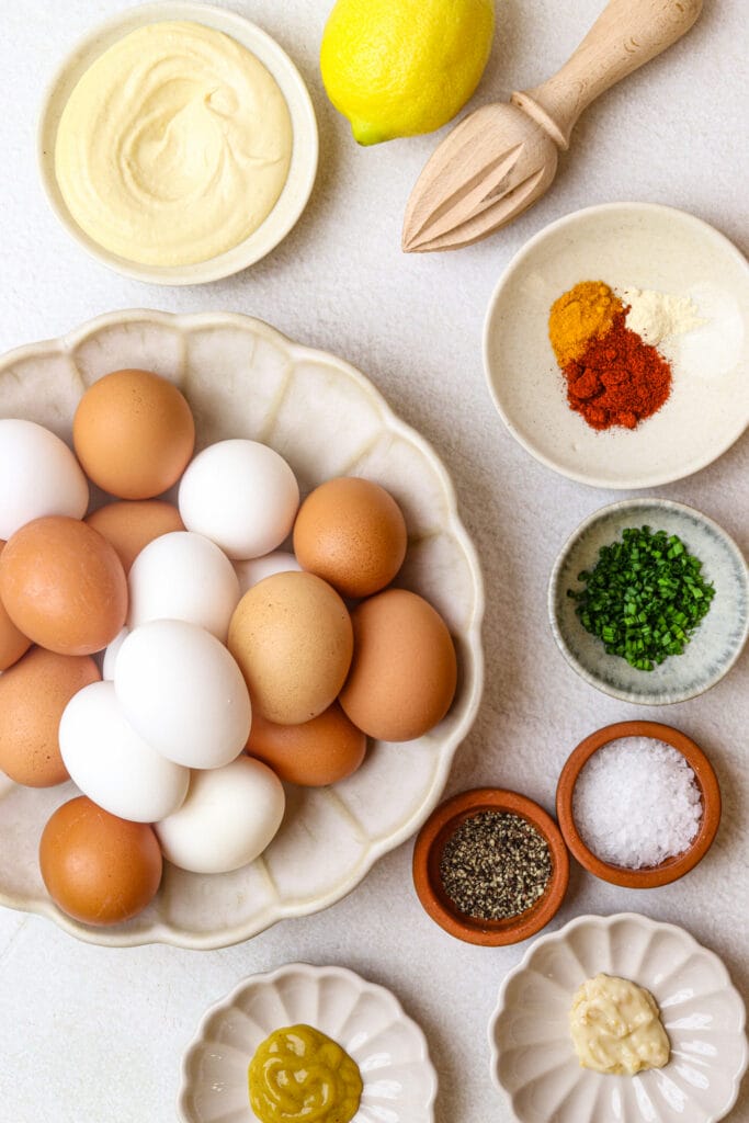 Mayo-Free Deviled Eggs ingredients