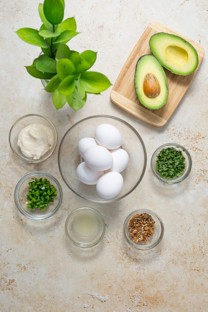 Avocado Deviled Eggs Recipe ingredients