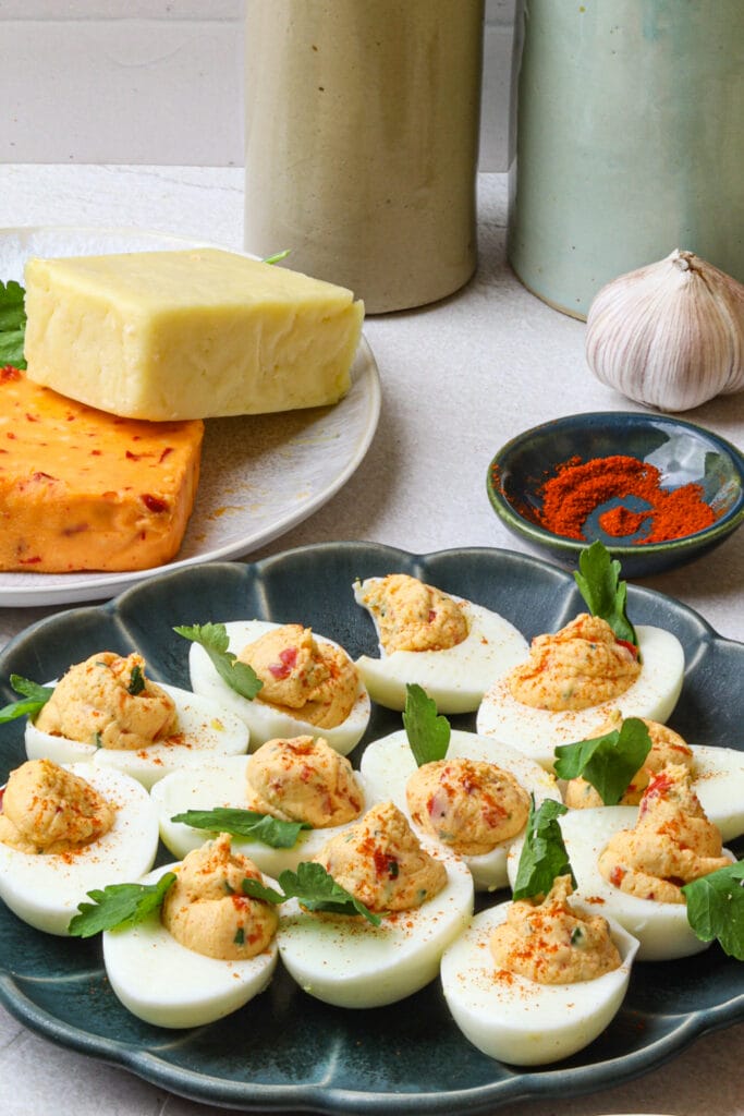 Pimento Cheese Deviled Egg Recipe featured image below