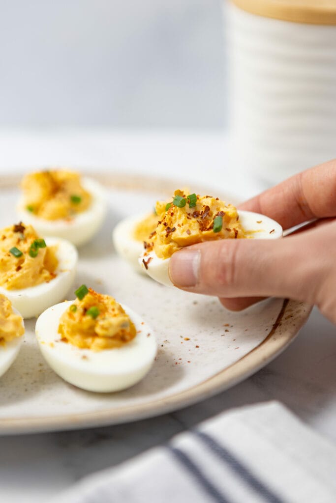 Spicy Deviled Eggs featured image focused