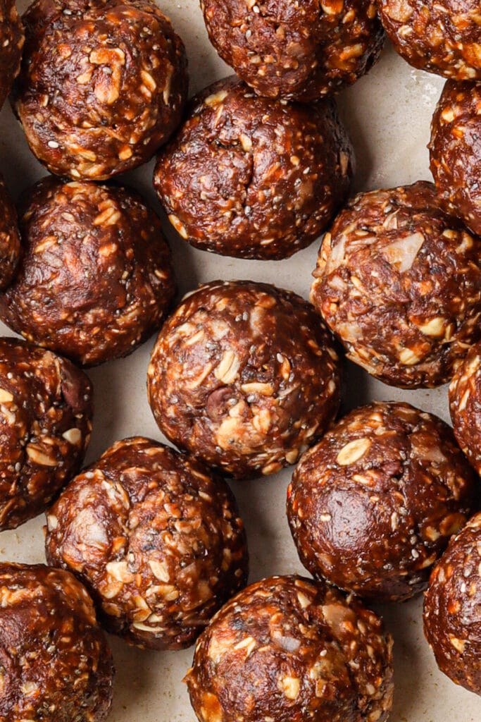Peanut Butter Banana Protein Balls featured image focused shot
