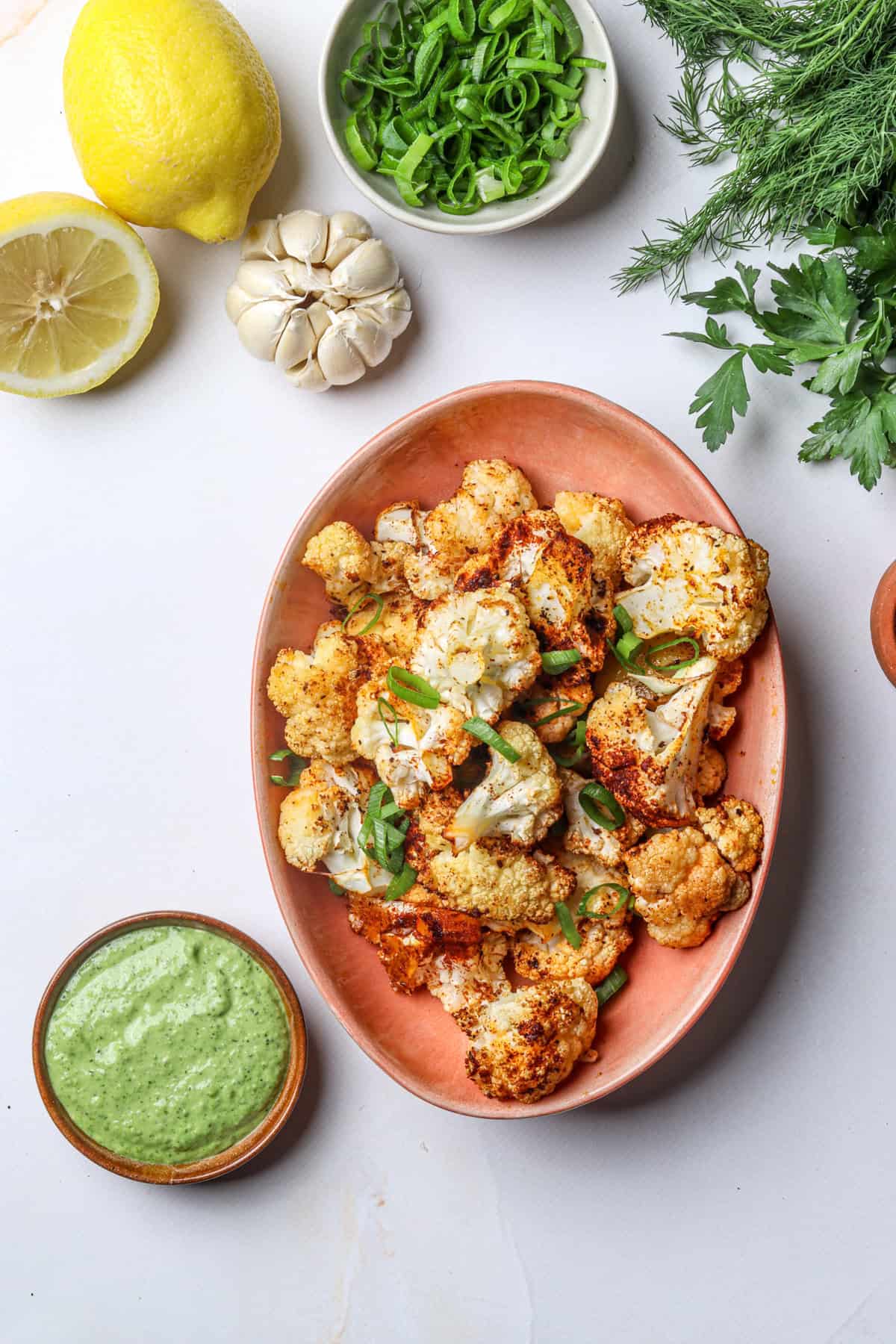 Roasted Cauliflower with Tahini Sauce - Food Faith Fitness