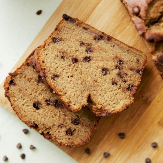 Banana Bread with Chocolate Chips top shot