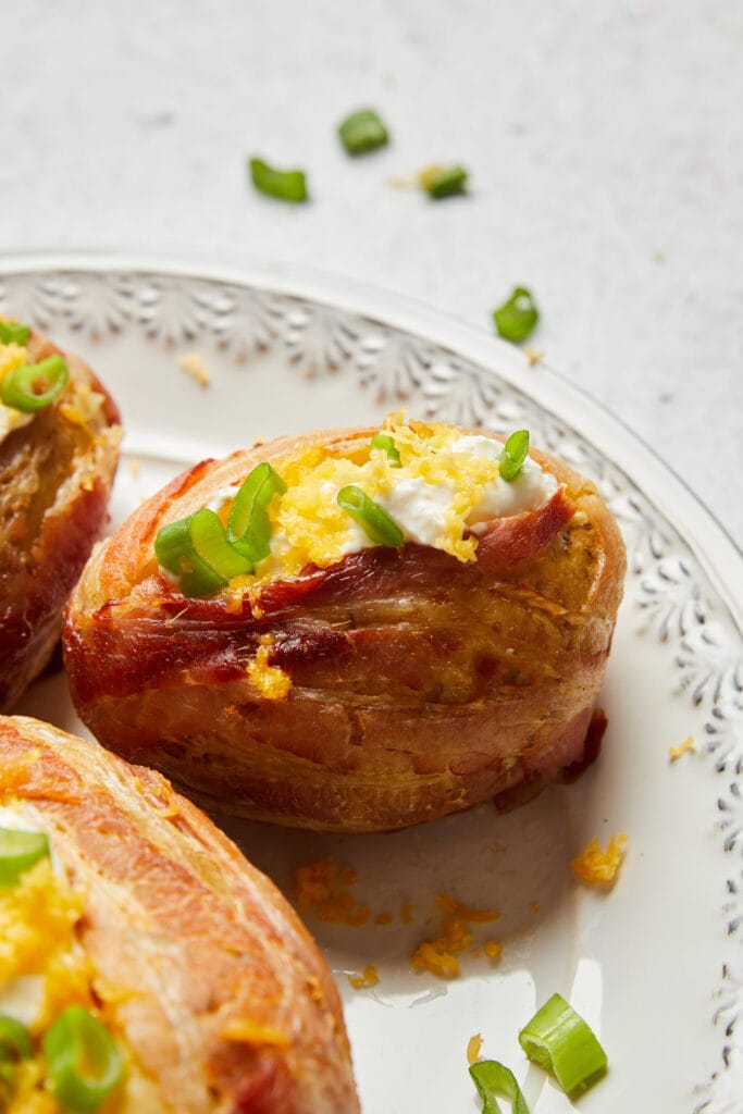 bacon wrapped baked potatoes