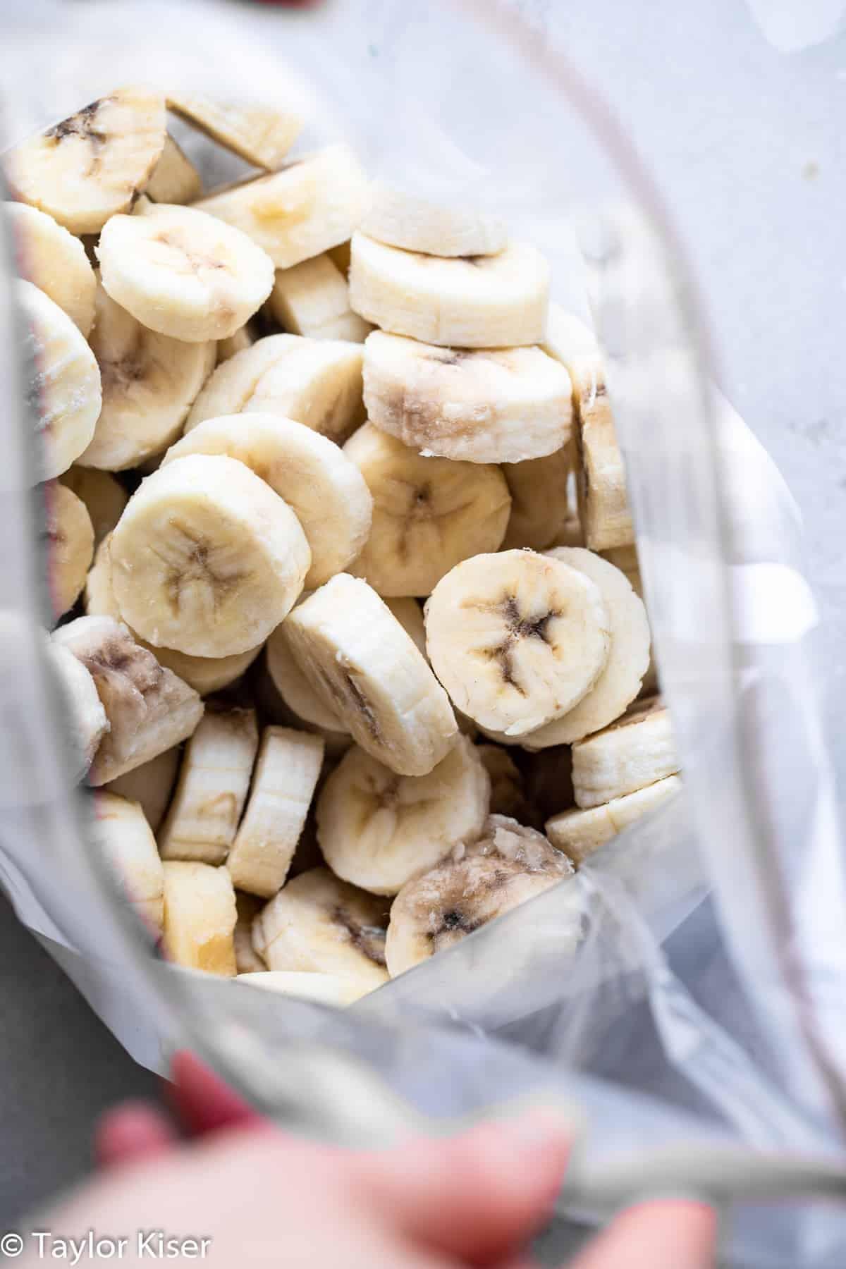 sliced bananas in a bag