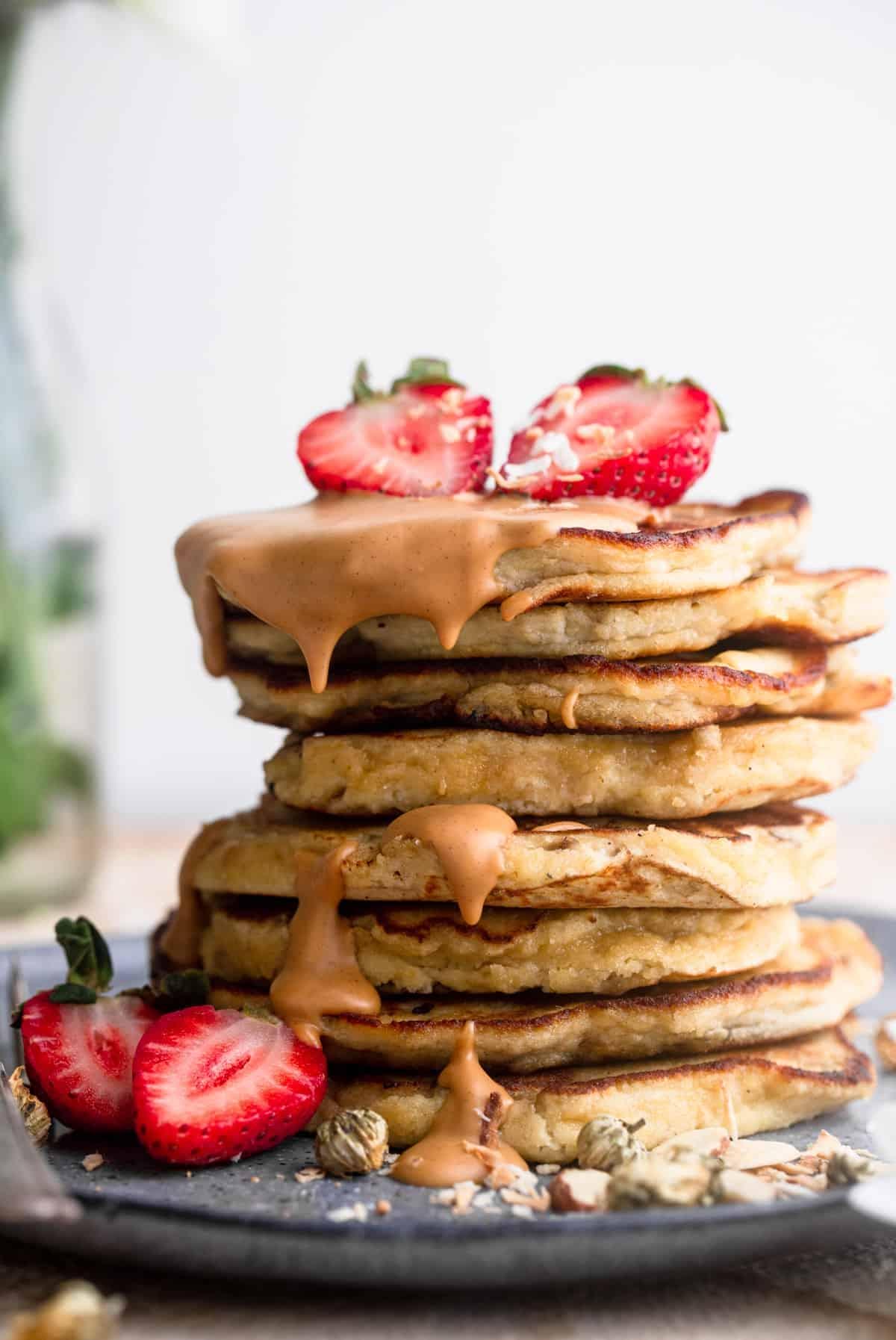 Whole30 Banana Pancakes stack on a plate