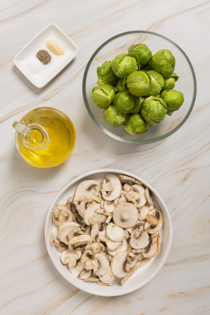 Roasted Brussels Sprouts with Mushrooms