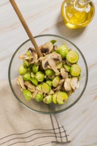 Roasted Brussels Sprouts with Mushrooms