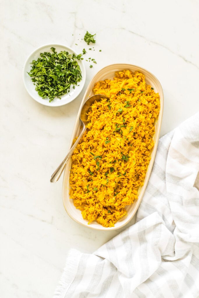 Tumeric Rice Buffet Presentation Turmeric Rice - Food Faith Fitness